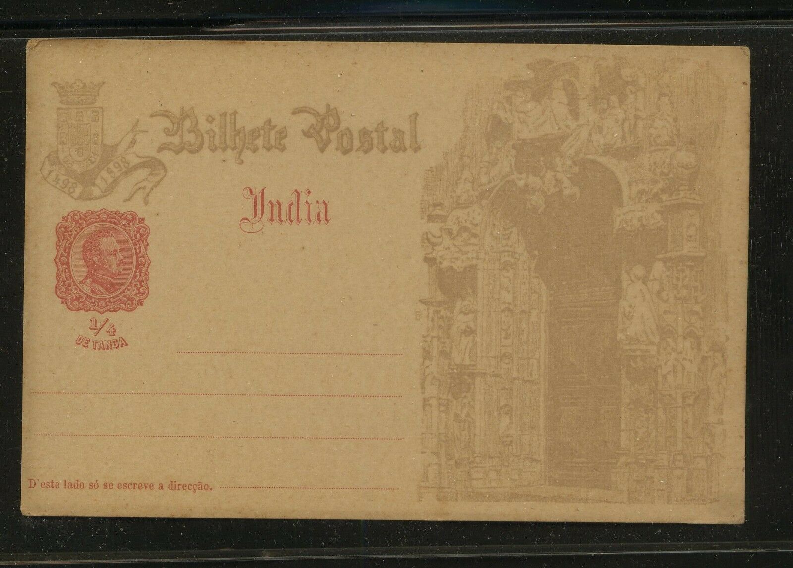 Portugal  India  Postal  Card   Unused       Mm1203