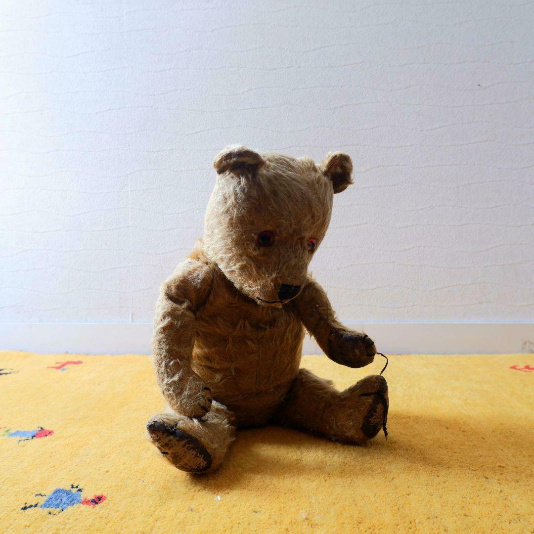 1950 United Kingdom Chiltern Teddy Bear Stuffed Toy That Was Too Loved Antique