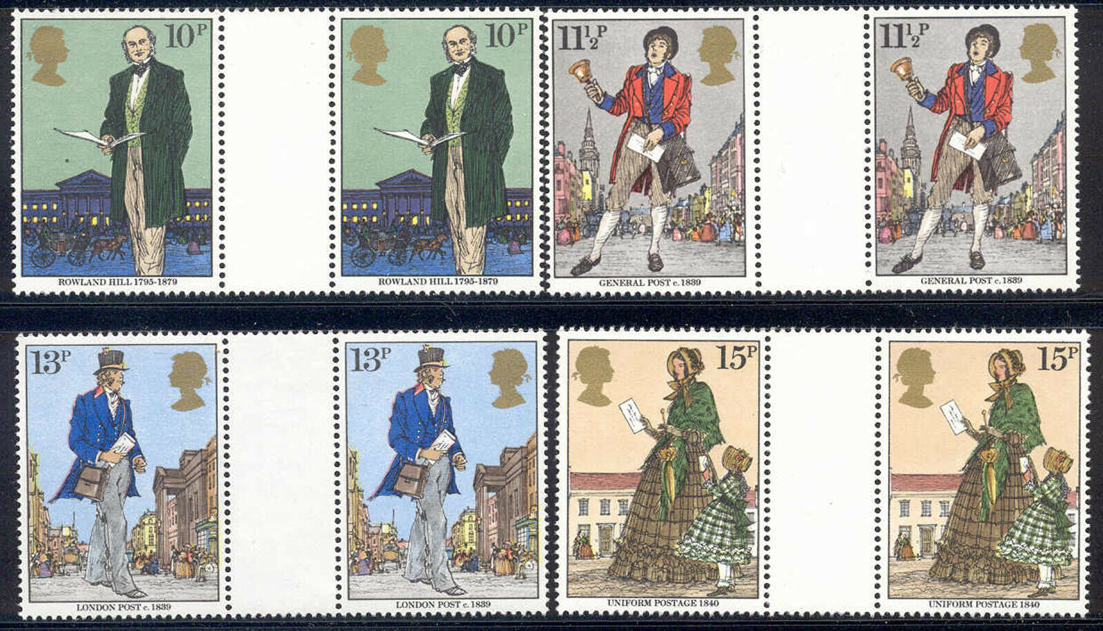 Great Britain - 1979 Mnh 4 Gutter Pairs #871-4 Lot #0_15