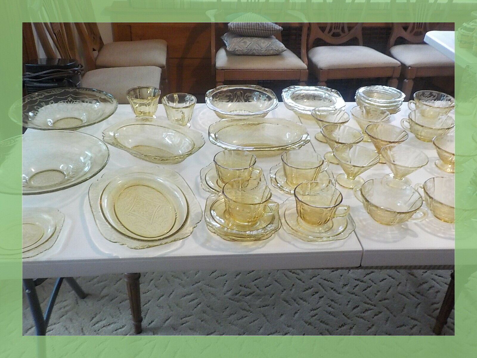 Depression Glass Madrid Amber Yellow Lot Federal Local Pick Up No Chips Lot 69