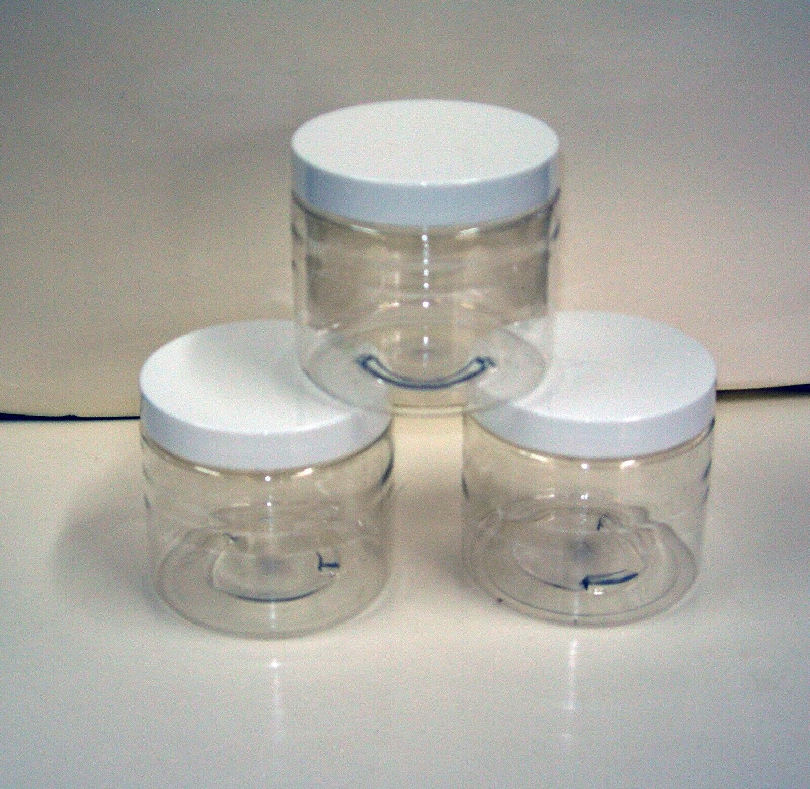 1/2 Oz To 2 Oz  Clear Pet Straight Sided Plastic  Jars W/smooth Plastic Cap