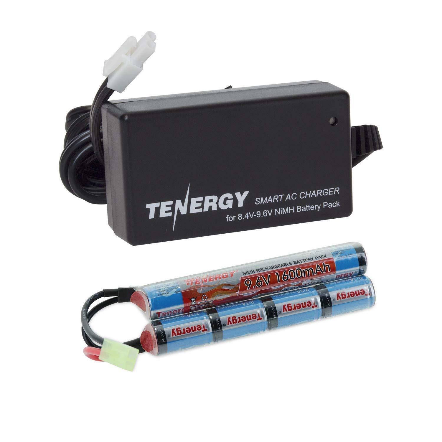 Tenergy 9.6v 1600mah Nimh Airsoft Battery Pack/8.4v-9.6v Smart Charger Option
