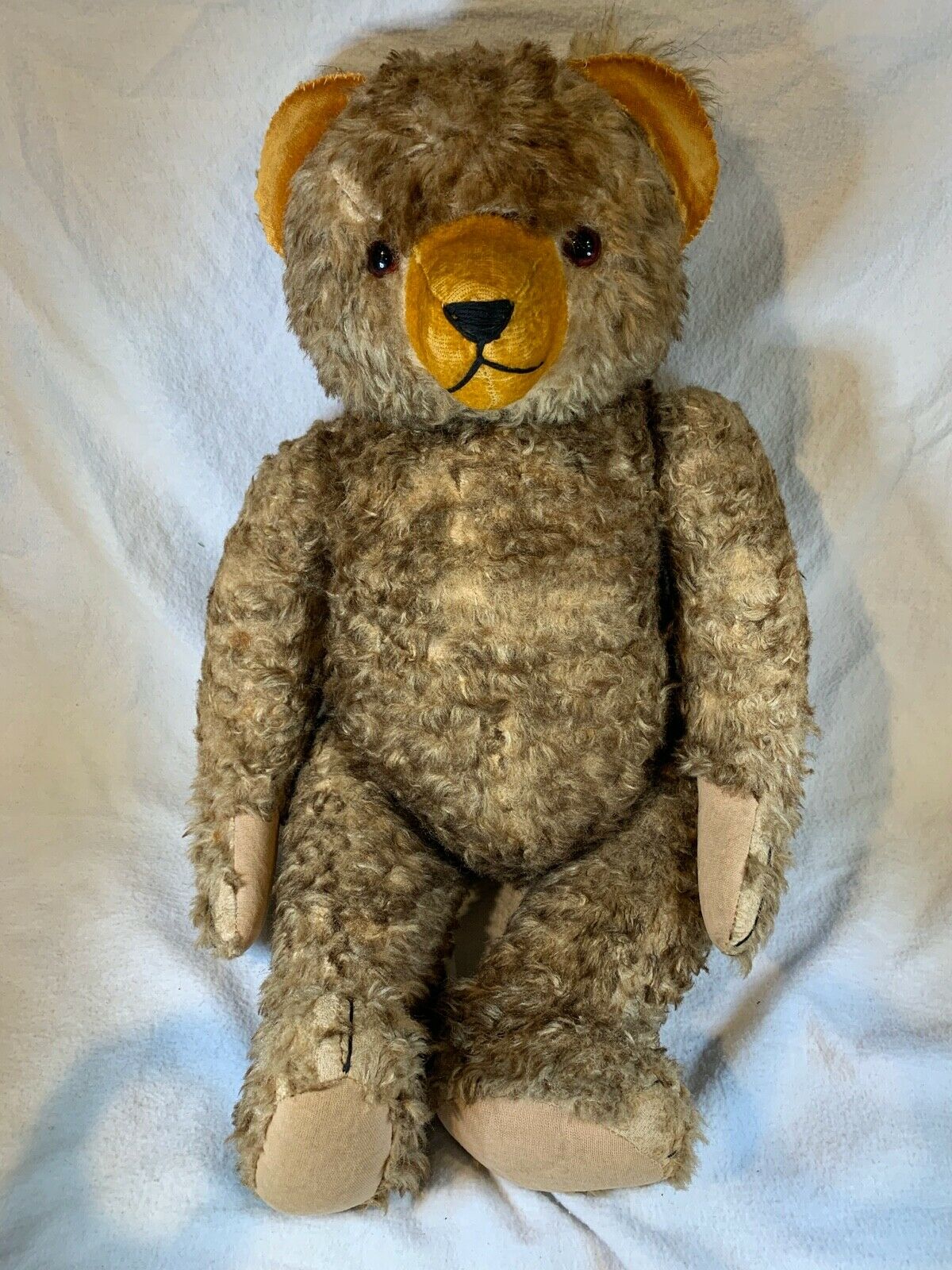 Antique Brown Mohair & Wood Wool 5-way Jointed Teddy Bear~ E438